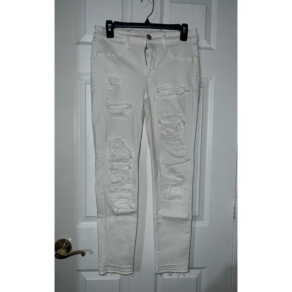 AEO American Eagle Outfitters Super Next Level Stretch White Jeggings Size 10 - Picture 1 of 10